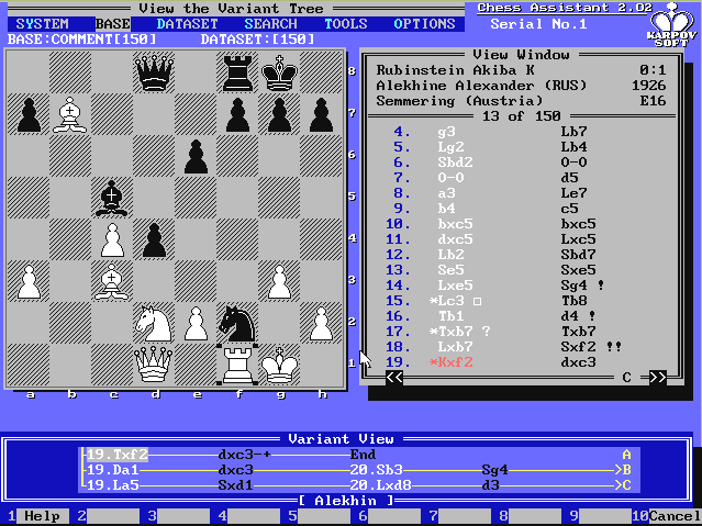Chess Assistant 2.0, variant view