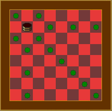 Scandinavian checkers, example 4