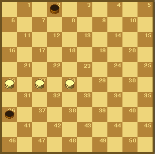 Modern draughts, example 2