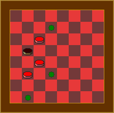 Scandinavian checkers, example 1