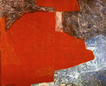 Serge Poliakoff: Red and blue composition, 1965
